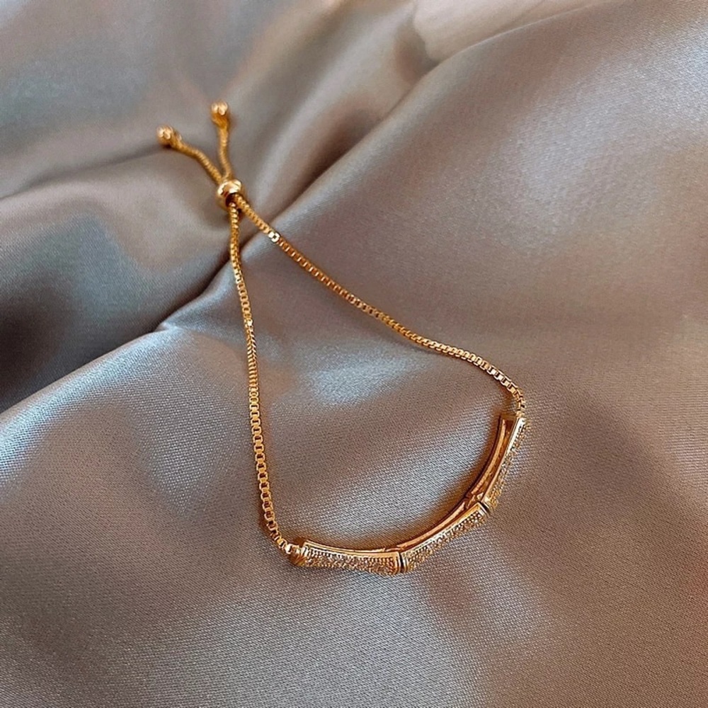 Bamboo shaped adjustable luxury bracelet - Picture 5 of 5